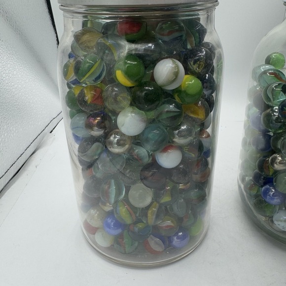 Lot Of 2 Jars Of Assorted Colourful Small Marbles. Fair Condition, Used. 11 Lbs. - Picture 7 of 9